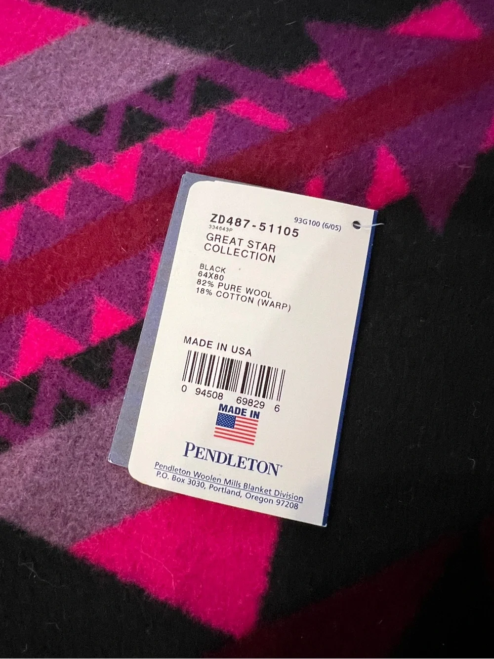 NWT Pendleton Beaver State Wool Blanket 80x86 (queen)